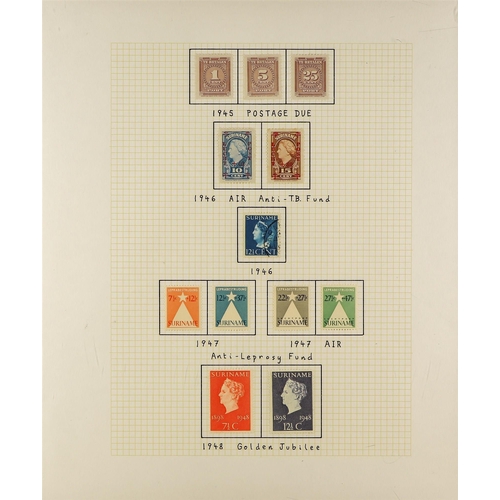 811 - NETHERLAND COLONIES SURINAME 1926-48 mint and used collection incl. 1926 12½c surcharges set mint, 1... 