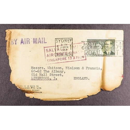 83 - COLLECTIONS & ACCUMULATIONS FLYING BOAT CRASH MAIL with 1937 (December) CYGNUS New Zealand to Scotla... 