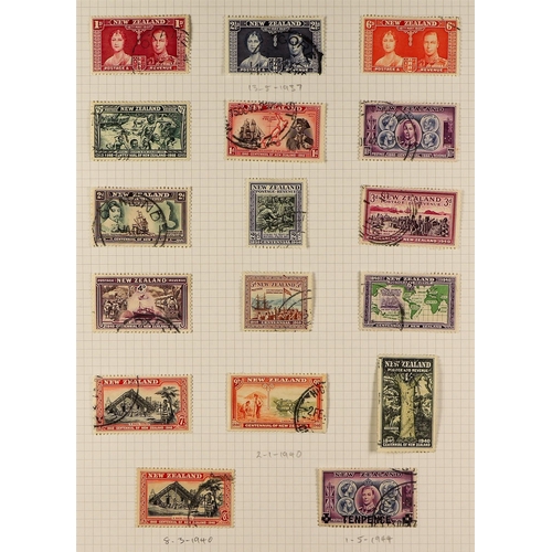 831 - NEW ZEALAND 1936-51 USED COLLECTION incl. 1936-42 Pictorials to 3s. incl. most perf varieties, 1938-... 