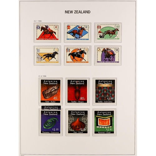 833 - NEW ZEALAND 1967-2016 COLLECTION IN FIVE S.G. LUXE HINGELESS ALBUMS WITH SLIP CASES with much comple... 