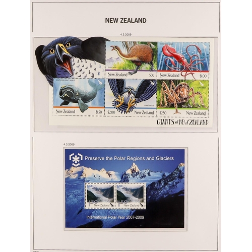 833 - NEW ZEALAND 1967-2016 COLLECTION IN FIVE S.G. LUXE HINGELESS ALBUMS WITH SLIP CASES with much comple... 