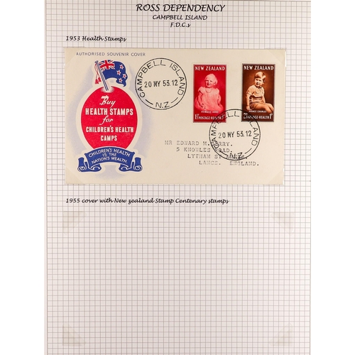 843 - NZ DEPENDENCIES CAMPBELL ISLAND - ROSS DEPENDENCY 1952-99 COVERS & CARDS COLLECTION incl. 1952 (1st ... 