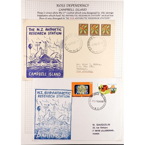 843 - NZ DEPENDENCIES CAMPBELL ISLAND - ROSS DEPENDENCY 1952-99 COVERS & CARDS COLLECTION incl. 1952 (1st ... 