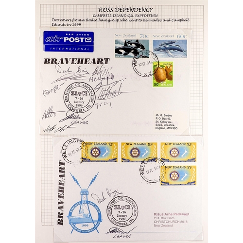 843 - NZ DEPENDENCIES CAMPBELL ISLAND - ROSS DEPENDENCY 1952-99 COVERS & CARDS COLLECTION incl. 1952 (1st ... 