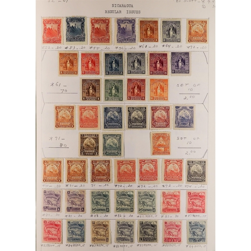 844 - NICARAGUA 1869-1968 mint and used collection on old approval pages, incl. a good range of 19th centu... 