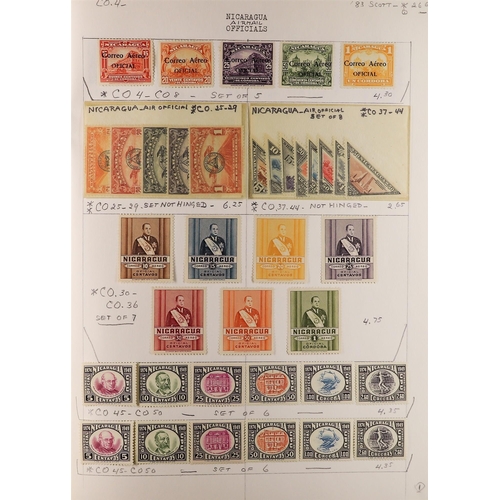 844 - NICARAGUA 1869-1968 mint and used collection on old approval pages, incl. a good range of 19th centu... 