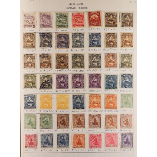 844 - NICARAGUA 1869-1968 mint and used collection on old approval pages, incl. a good range of 19th centu... 