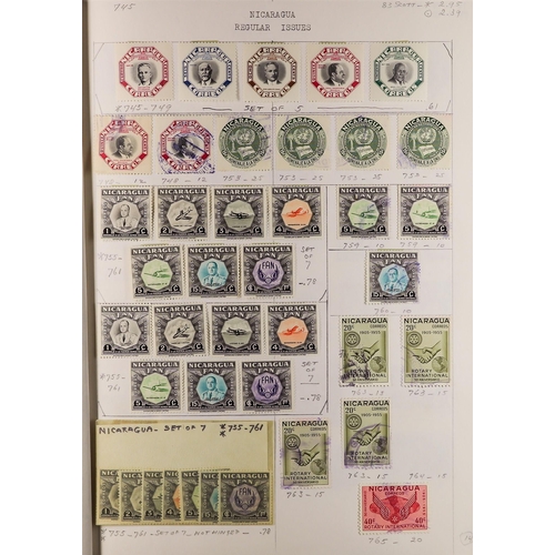 844 - NICARAGUA 1869-1968 mint and used collection on old approval pages, incl. a good range of 19th centu... 