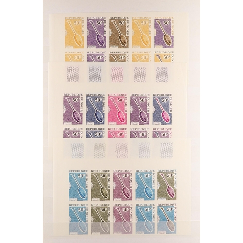 845 - NIGER 1972 IMPERF COLOUR PROOF SE-TENANT STRIPS 1972 with 50fr Musical Instruments (Yvert 255), Inte... 