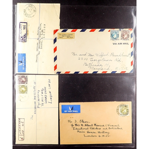 849 - NIGERIA 1937-53 KGVI POSTAL HISTORY COLLECTION A collection of mainly REGISTERED COVERS in two volum... 