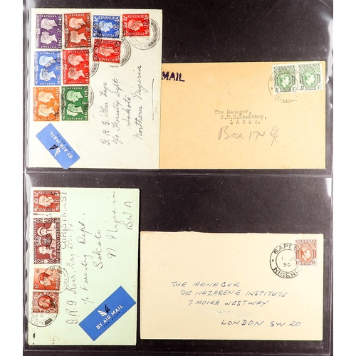 849 - NIGERIA 1937-53 KGVI POSTAL HISTORY COLLECTION A collection of mainly REGISTERED COVERS in two volum... 