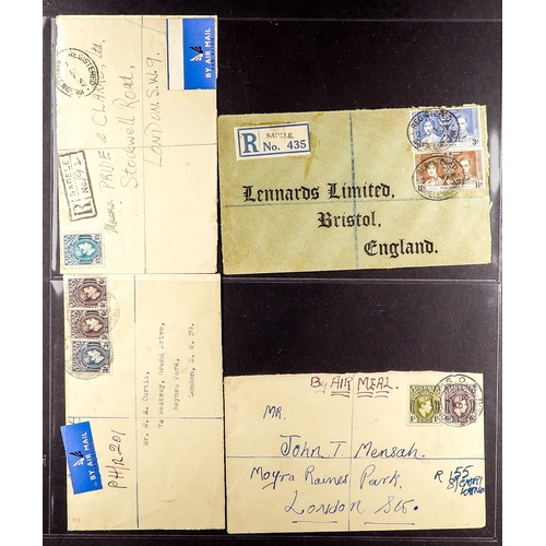 849 - NIGERIA 1937-53 KGVI POSTAL HISTORY COLLECTION A collection of mainly REGISTERED COVERS in two volum... 