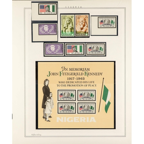 850 - NIGERIA 1953-67 NEVER HINGED MINT COLLECTION incl. 1961 Defins set, 1964 Kennedy imperf set, 1965 IC... 