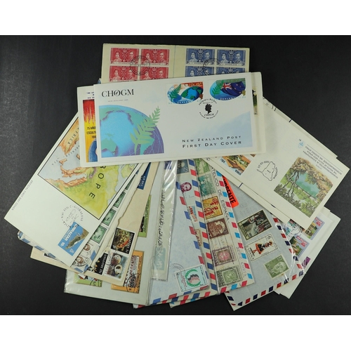 89 - COLLECTIONS & ACCUMULATIONS WORLD COVERS two boxes of commercial covers, picture postcards, aerogram... 