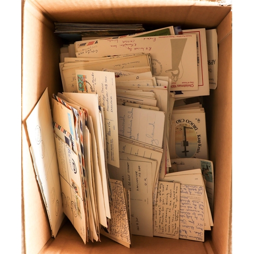 89 - COLLECTIONS & ACCUMULATIONS WORLD COVERS two boxes of commercial covers, picture postcards, aerogram... 