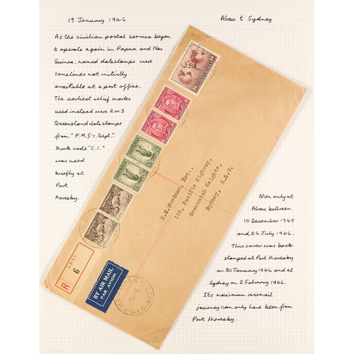 893 - PAPUA NEW GUINEA 1946-53 AUSTRALIA USED IN COVERS COLLECTION a mainly written up collection of comme... 