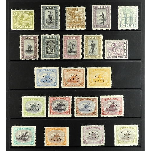 894 - PAPUA 1916-32 MINT GROUP incl. 1916-31 Lakatoi to 1s, 1917 to 1d on 2s6d, 1930 Ash printings Air set... 