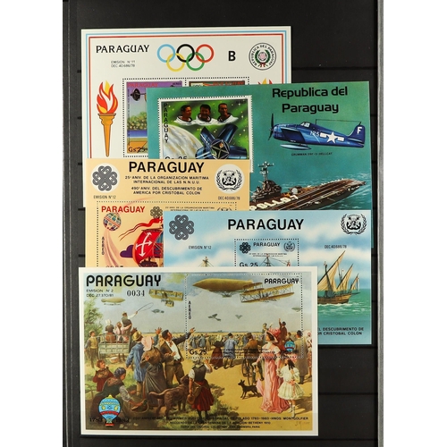 896 - PARAGUAY 1960-88 MINIATURE SHEETS COLLECTION CAT 3500+ never hinged mint perf & imperf issues incl.... 