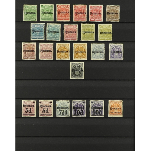 908 - RHODESIA 1898-1912 MINT COLLECTION incl. 1898-1908 Arms set to 10s, plus ½d & 1s shades & £2 brown, ... 