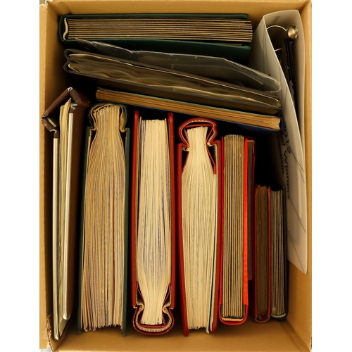 91 - COLLECTIONS & ACCUMULATIONS WORLD SORTED BOX in 11 albums. Mint and used with a good range of countr... 