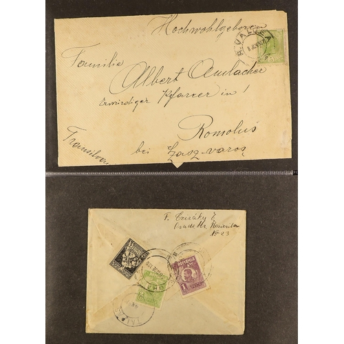 919 - ROMANIA 1880's-1940's COVERS & CARDS incl. WWII censored mail, multiple frankings incl. with Charity... 