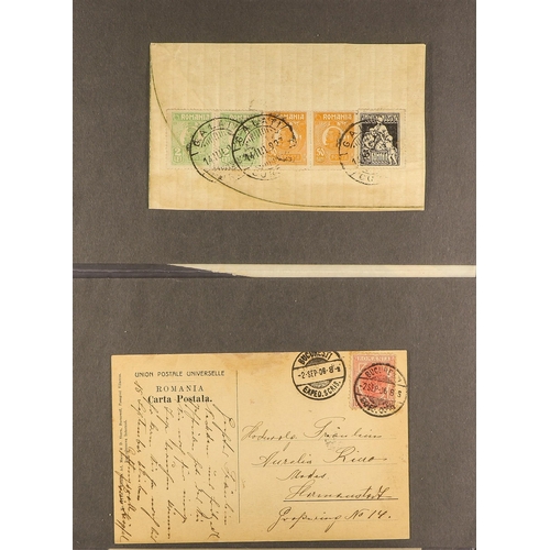 919 - ROMANIA 1880's-1940's COVERS & CARDS incl. WWII censored mail, multiple frankings incl. with Charity... 