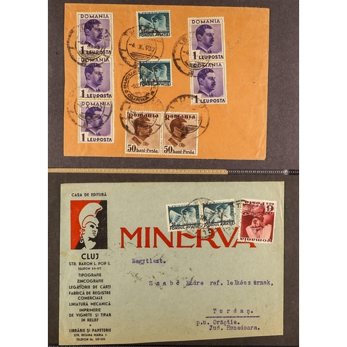 919 - ROMANIA 1880's-1940's COVERS & CARDS incl. WWII censored mail, multiple frankings incl. with Charity... 