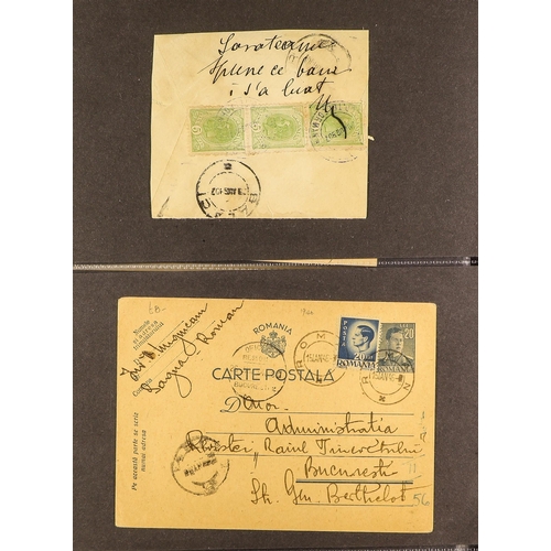 919 - ROMANIA 1880's-1940's COVERS & CARDS incl. WWII censored mail, multiple frankings incl. with Charity... 