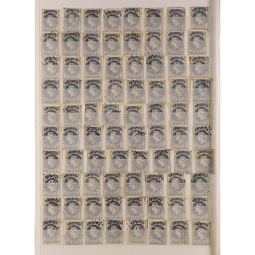 941 - ST HELENA 1856-94 FORGERIES REFERENCE COLLECTION with 1856 6d blue imperfs (x10) incl. one genuine; ... 