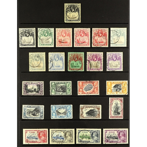 947 - ST HELENA 1912-36 USED COLLECTION incl. 1912-16 Pictorial set with listed 1d shade, 1922 mono colour... 