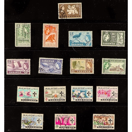 966 - SARAWAK 1946-65 COMPLETE USED from 1946 Centenary set right through to the end of 1965, SG 146/218, ... 