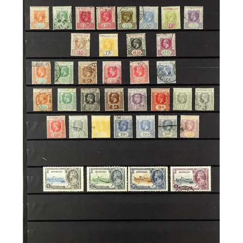 979 - SEYCHELLES 1890-1935 USED COLLECTION incl. 1890-92 with Die types to 48c, 1893 new colour set, surch... 