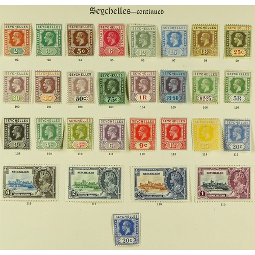 983 - SEYCHELLES 1912-35 MINTCOLLECTION ON IMPERIAL PAGES. incl. 1912-16 set (2r.25 used), 1917-22 set plu... 