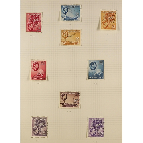 984 - SEYCHELLES 1937-52 COMPLETE USED COLLECTION a complete run from Coronation to 1952 Pictorial set, pl... 