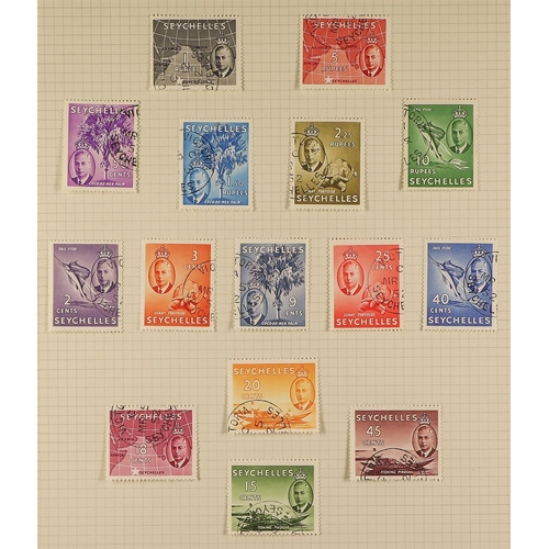 984 - SEYCHELLES 1937-52 COMPLETE USED COLLECTION a complete run from Coronation to 1952 Pictorial set, pl... 