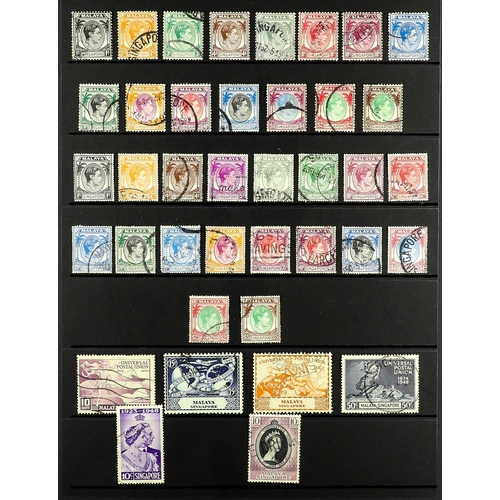 993 - SINGAPORE 1948-91 USED COLLECTION incl. 1948-52 both perf. sets, 1955-59 Pictorial set, 1962 set, 19... 