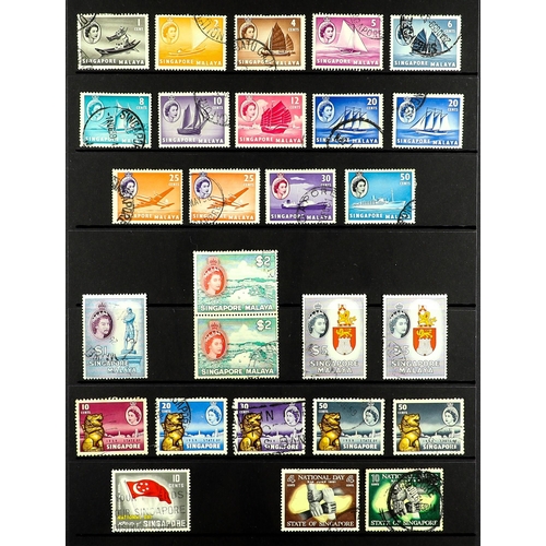 993 - SINGAPORE 1948-91 USED COLLECTION incl. 1948-52 both perf. sets, 1955-59 Pictorial set, 1962 set, 19... 