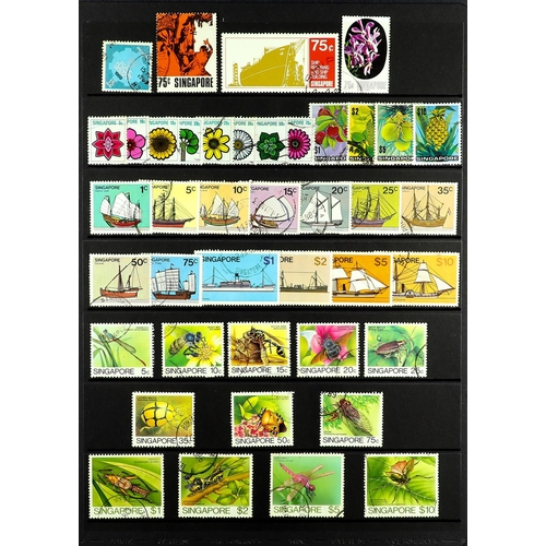 993 - SINGAPORE 1948-91 USED COLLECTION incl. 1948-52 both perf. sets, 1955-59 Pictorial set, 1962 set, 19... 