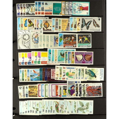 997 - SOLOMON IS. 1963-2002 NEVER HINGED MINT COLLECTION incl. 1965 definitive set, 1966-67 both surcharge... 