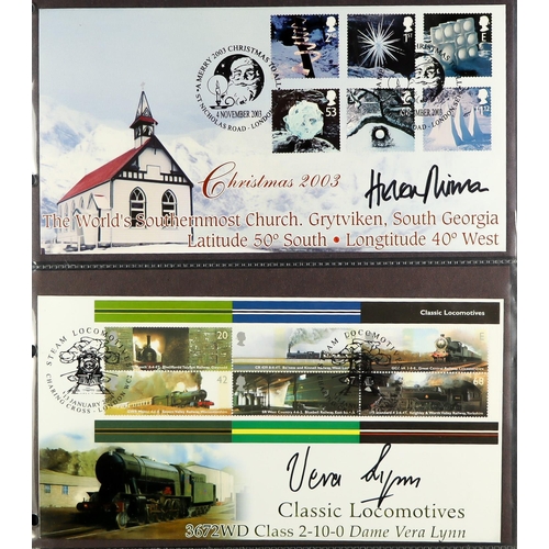 26 - AUTOGRAPHED FIRST DAY COVER COLLECTION. Mainly from the 2000s. Signatures include Vera Lynn, Helen M... 