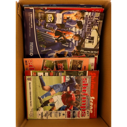 45 - FOOTBALL PROGRAMMES 1960 - 2020 in two boxes. Over 125 from the 1960s. No writing seen. Clean lot. (... 