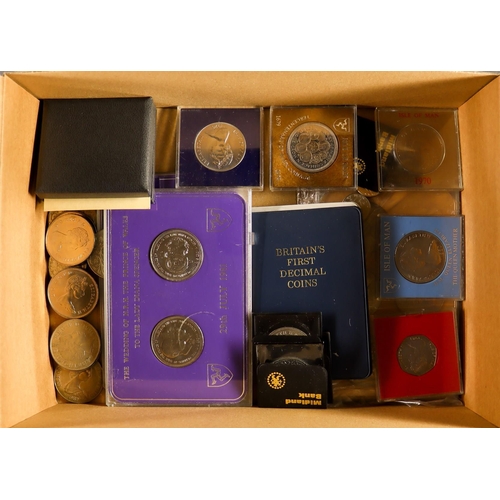 65 - MODERN COINS. Includes 1981 solid silver  proof quality Royal Wedding Eyewitness Medal and Isle of M... 