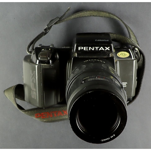 68 - PENTAX CAMERAS. A varied selection of 7 Pentax cameras, both film and digital models. Includes Penta... 