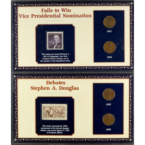 72 - PRESIDENT LINCOLN PENNY COINS collection in special album of 54 US 1cent Lincoln coins, different ye... 