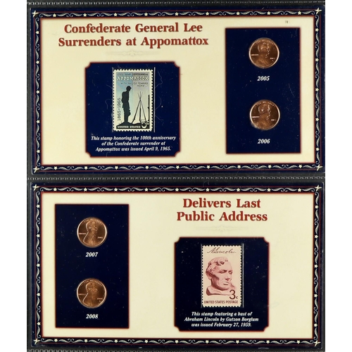 72 - PRESIDENT LINCOLN PENNY COINS collection in special album of 54 US 1cent Lincoln coins, different ye... 