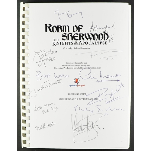 74 - SIGNED AUDIO SCRIPT - ROBIN OF SHERWOOD 'The Knights of the Apocalypse'. Autographs include Jason Co... 