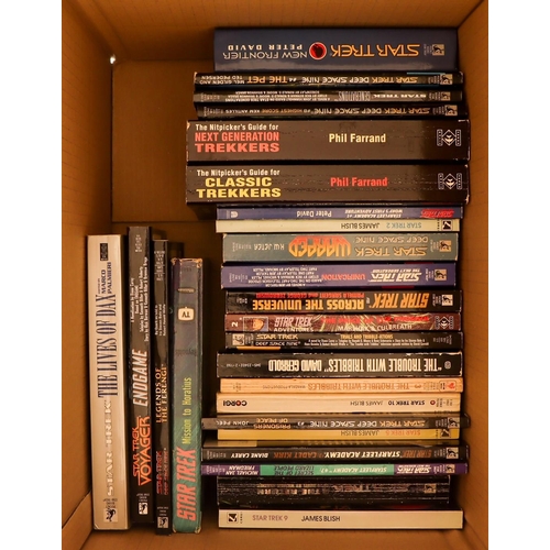 76 - STAR TREK BOOKS AND MAGAZINES. Includes, novels, companions, and an encyclopedia. Many light years o... 