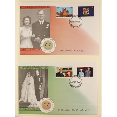 86 - WORLD COIN COVERS in four albums. Mainly Royalty related. Also includes some FDCs and stamps. (Appro... 