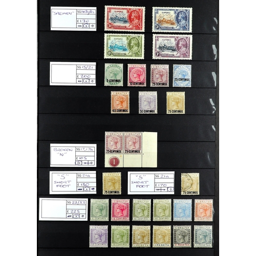 90 - COMMONWEALTH BETTER ITEMS. Two stock books containing sets, higher / top values, stamps with varieti... 