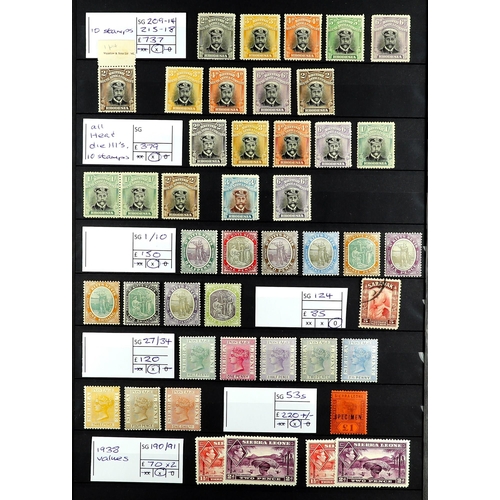 93 - COMMONWEALTH BETTER ITEMS. A stock book containing sets, higher / top values, stamps with varieties,... 